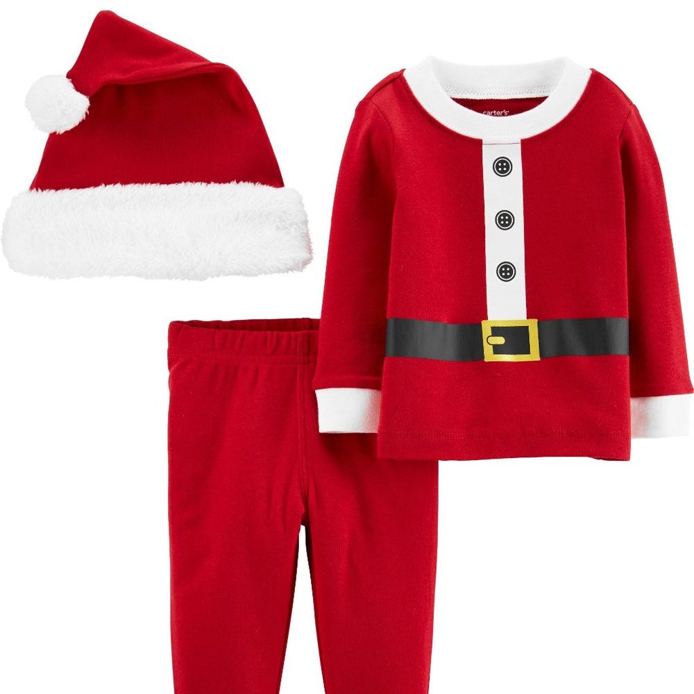 Carter's - 3-Piece Santa Suit & Cap Set - Size 3M